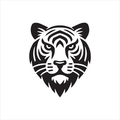 head of tiger silhouette vector illustration