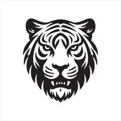 Fototapeta premium head of tiger silhouette vector illustration