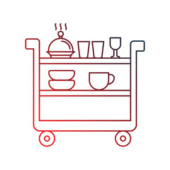 food trolley gradient outline icon with white background vector stock illustration
