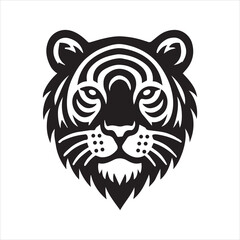 head of tiger silhouette vector illustration