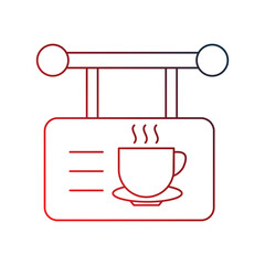 cupboard gradient outline icon with white background vector stock illustration