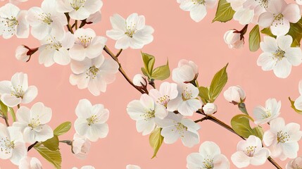 Pink and white cherry blossom Japanese sakura background