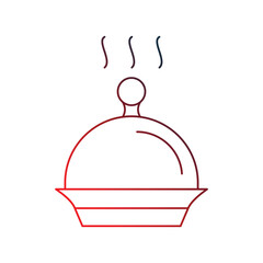 food tray gradient outline icon with white background vector stock illustration