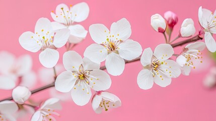 Pink and white cherry blossom Japanese sakura background