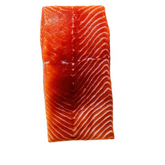 Fresh salmon fillet transparent background culinary showcase studio setting