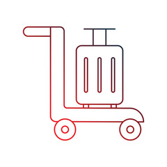 luggage cart gradient outline icon with white background vector stock illustration