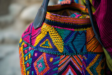 Colorful Handwoven Traditional Jholla Bag Showcasing Rich, Ethnic Patterns and Designs