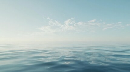 Obraz premium Tranquil Ocean Serenity: A Calm Seascape Under a Pale Sky
