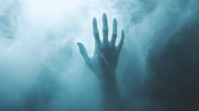 A Hand Reaching From Smoky Mist