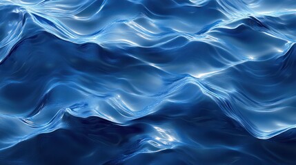 Obraz premium Abstract blue water waves, ocean texture, background