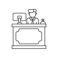 receptionist lineal icon with white background vector stock illustration