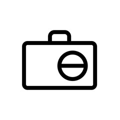 Suitcase with a minus symbol, representing additional luggage, expanded storage, or extra travel 