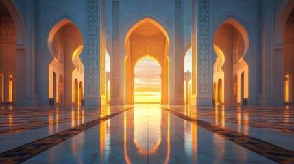 Grand Mosque Sunrise Architectural Marvel