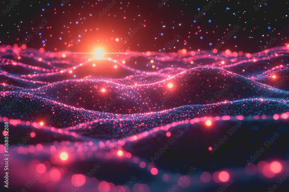 Poster abstract background with glowing lights and blurs colorful vibrant design for creative use digital a