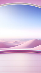 Abstract pink exhibition stand