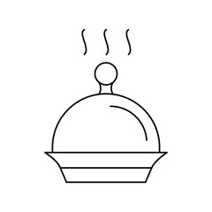 food tray lineal icon with white background vector stock illustration