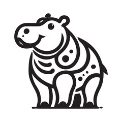 2d hippo logo with white background