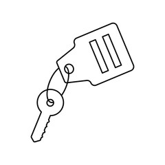 room key lineal icon with white background vector stock illustration