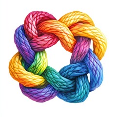 Colorful knot symbolizing unity and creativity in design and art.