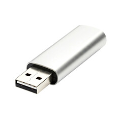 Sleek Silver USB Flash Drive On Transparent Background Compact Portable Storage

