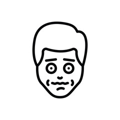 Black line icon for nervous