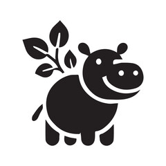 2d hippo logo with white background