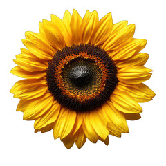 Fototapeta premium Radiant Sunflower on Black Background