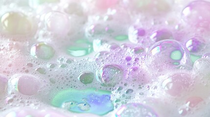 Pastel Dream: A Macro View of Iridescent Soap Bubbles