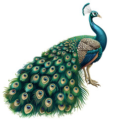 Spring Peacock Clipart Vector Illustration