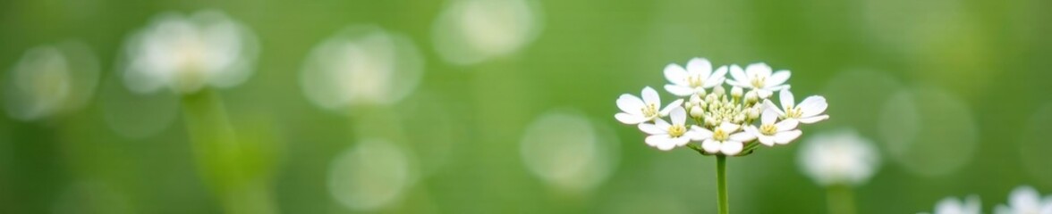 Fototapeta premium Tiny white gypsophila flowers, intricate details, shallow depth of field , blossom, botanical, plant