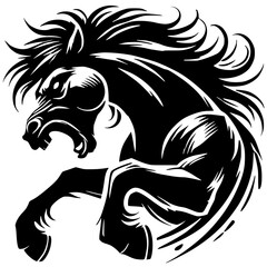 Angry horse silhouette