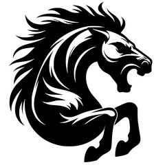 Angry horse silhouette