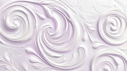 Swirling Cream Abstract Art White Lavender Hues
