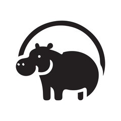 2d hippo logo with white background