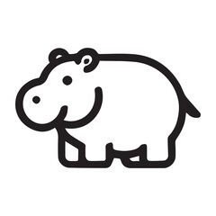 2d hippo logo with white background