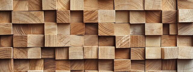 Fototapeta premium Abstract wood cube background texture.