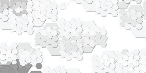 Abstract technology white and grey geometric hexagon on transparent concept design honeycomb shape vector. 