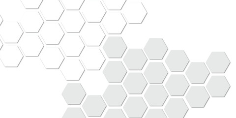 Abstract technology white and grey geometric hexagon on transparent concept design honeycomb shape vector. 