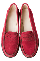 赤いスエードのローファー (red loafers)