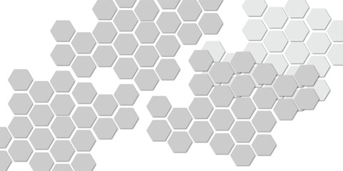 Fototapeta premium Abstract technology grey geometric hexagon on transparent concept design honeycomb shape vector. 
