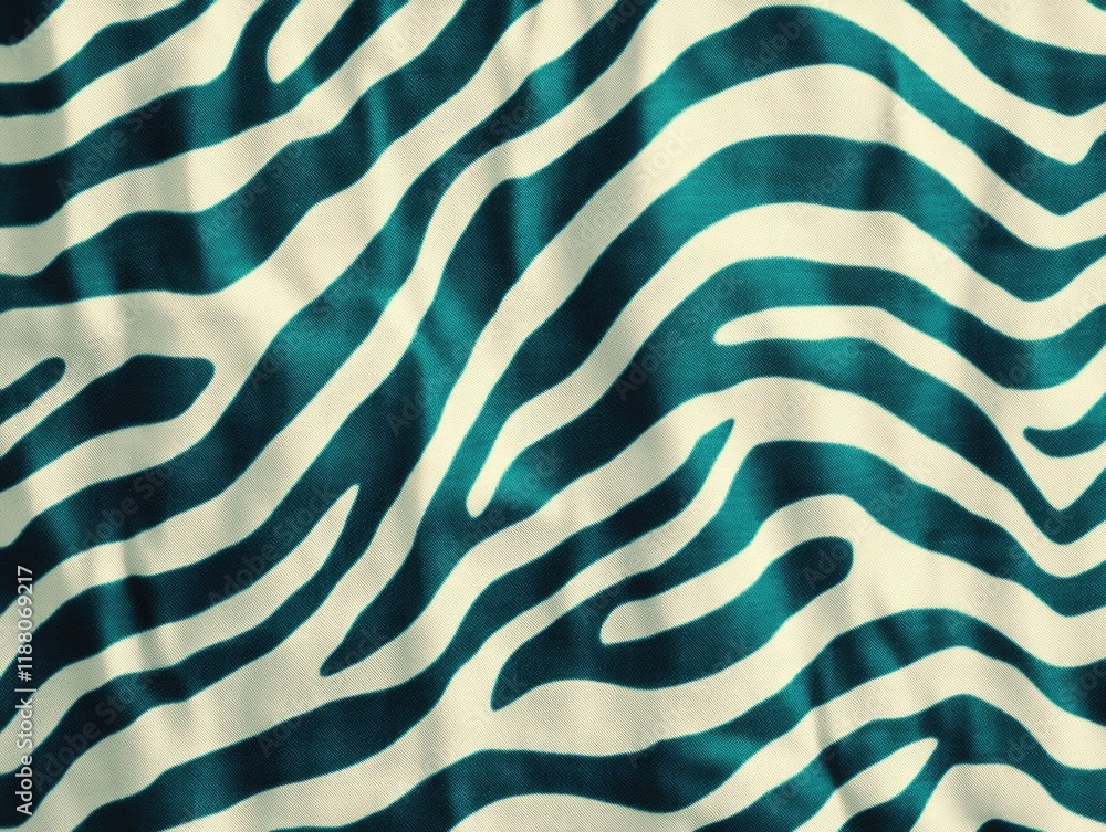 Aufkleber zebra print fabric with a blue and white color scheme. the zebra print is very detailed and has a lo