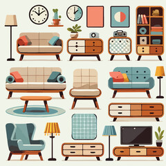 flat furniture icon vector illustration