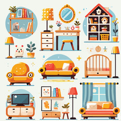 flat furniture icon vector illustration