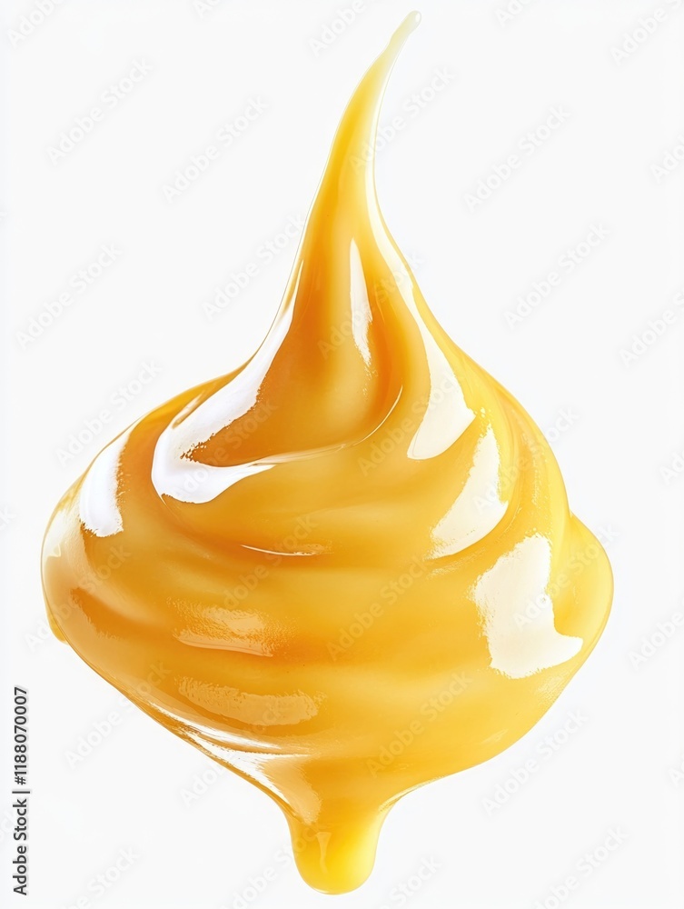 Poster yellow blob with a long tail. it looks like a blob of honey