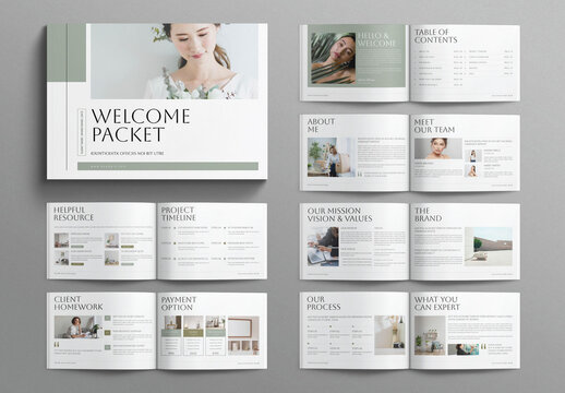 Welcome Packet Template Design Magazine Layout Landscape