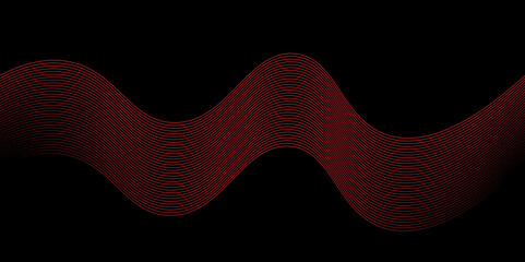 Sparkling luxury gold waves background on black background. Premium design. Waves showing a stream of clean fresh air. abstract Wave Line, Light Technology Background, Copy Space. vector illustration.