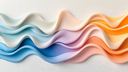 Obraz premium Fluid abstract art showcasing waves of color and texture, emphasizing balance and harmony in design. soft gradients create serene and calming atmosphere