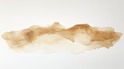 Earth tone water color painting on white background