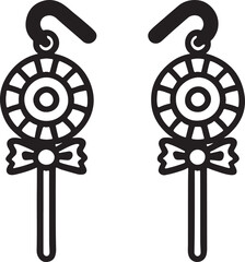 Obraz premium candy laser cut earrings template silhouette vector art illustration