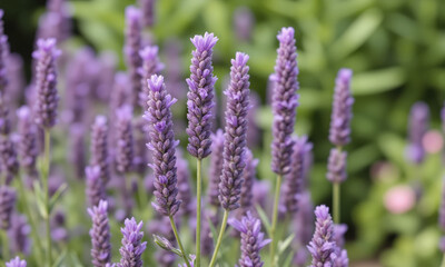 Obraz premium Lavender (Lavandula angustifolia) A fragrant, purple-flowered shrub highly prized in France for its soothing scent, often found in traditional Provençal